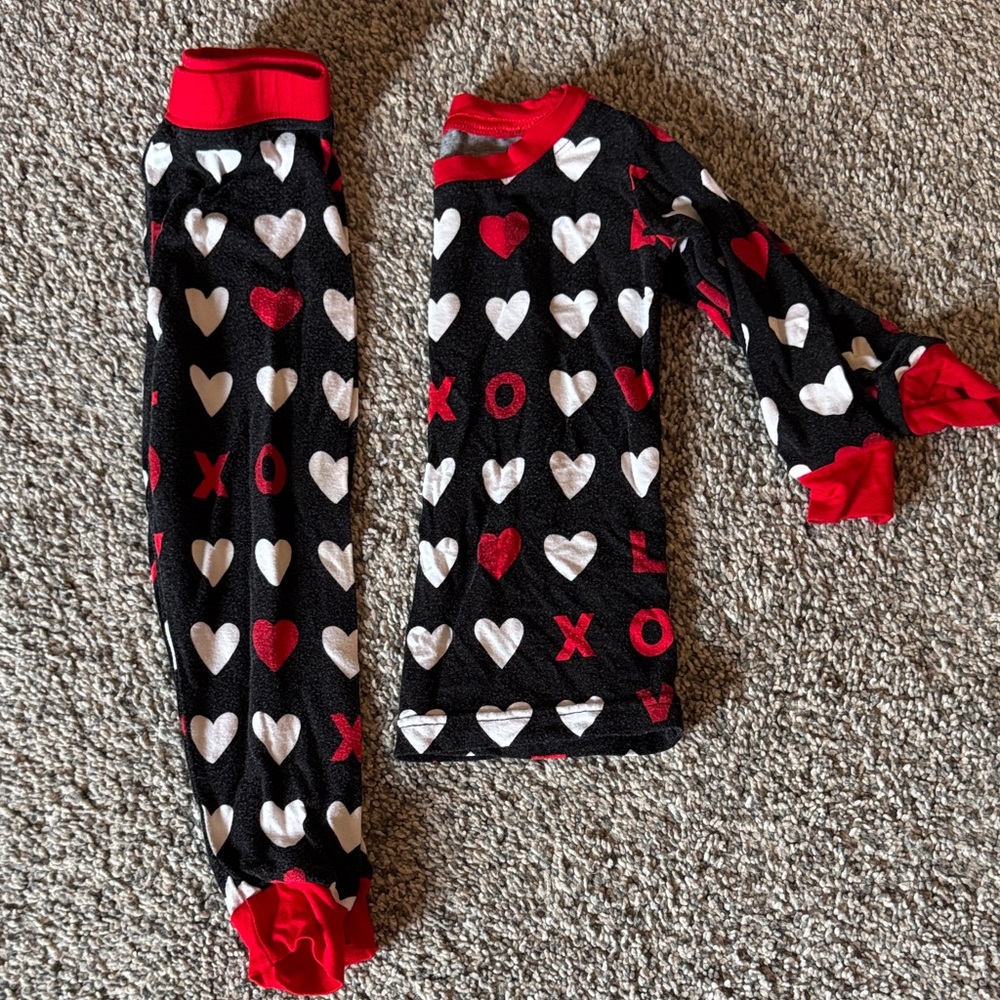 Little Sleepies Black and Red Heart Pajama Set